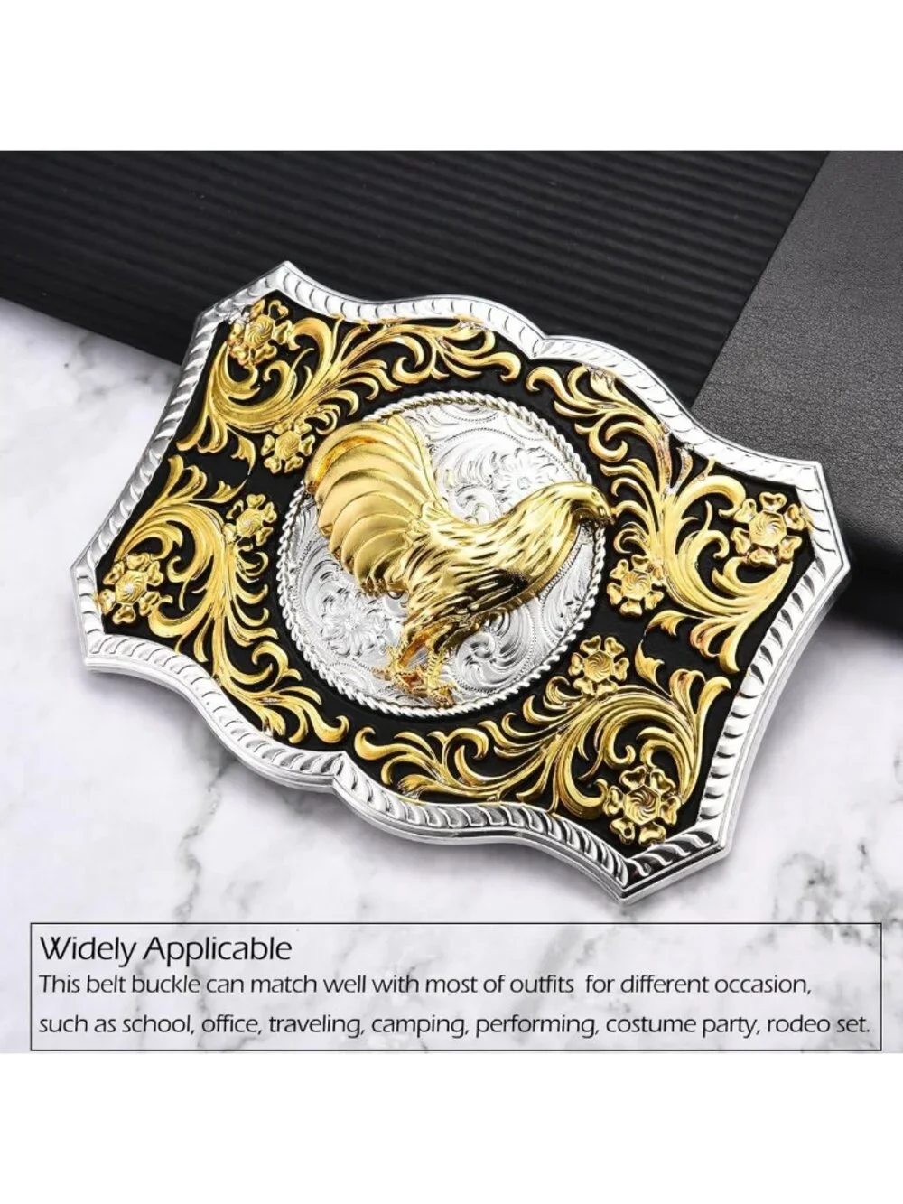 Vintage Western Cowboy Belt Buckle for Men & Women - Solid Metal Rodeo Accessory